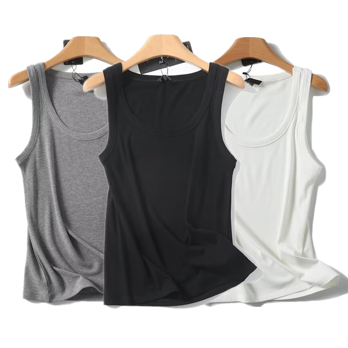 Tank Top Ribbed - Maxdutti katı Slim Fit yaz T-shirt
